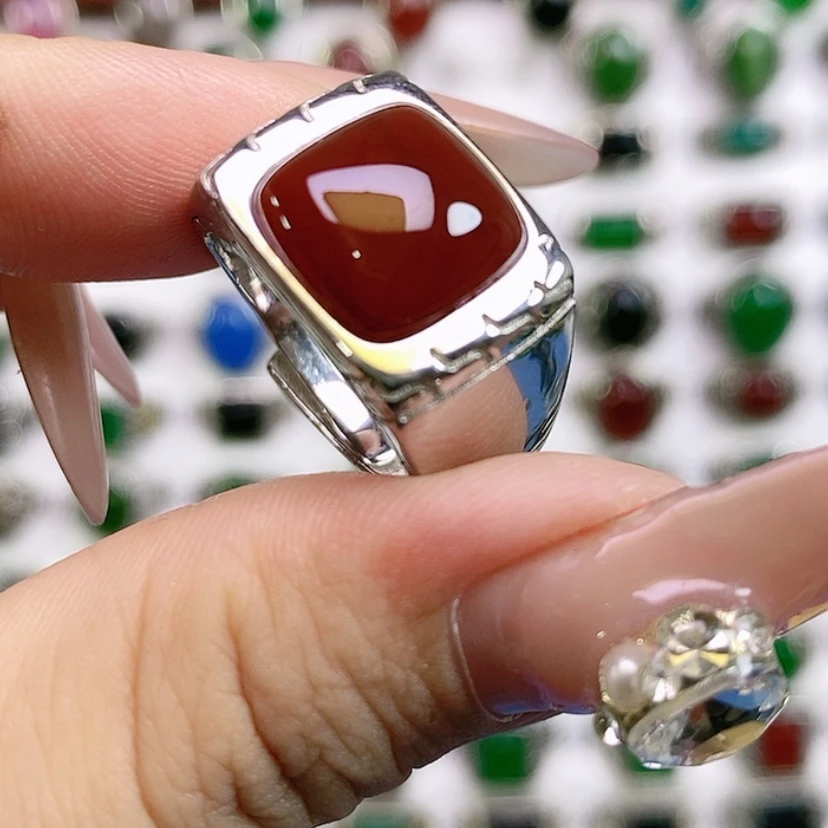 【闪购商品】银S925镶嵌戒指玛瑙/玉髓