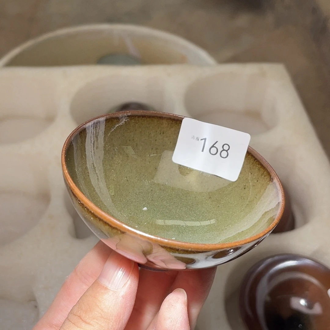 茶盏168 福临号建盏柴烧薄胎微瑕