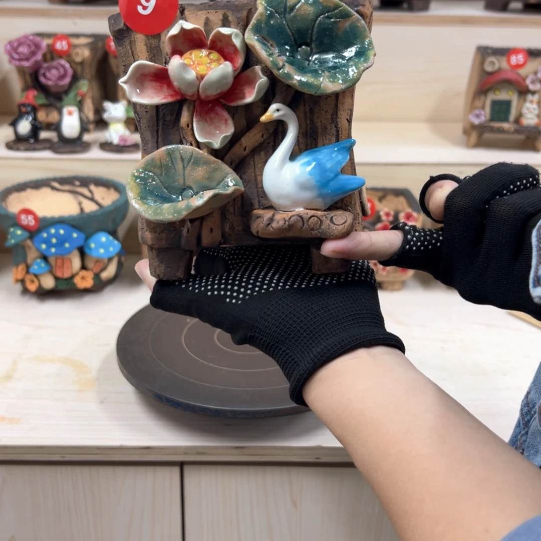 紫砂花盆9号，内口10高14