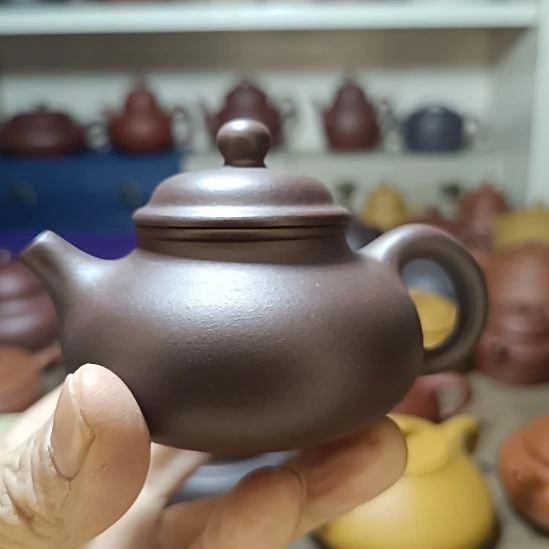 紫砂茶壶原矿紫泥容天内推160cc半手工