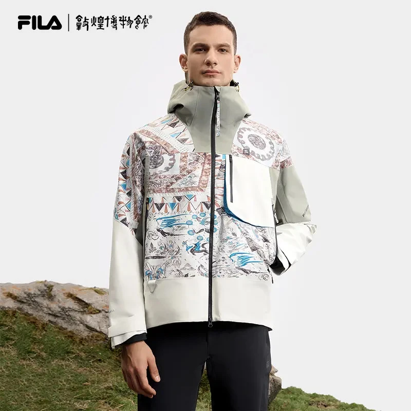 FILA斐乐男士外套敦煌联名防水透湿户外运动连帽外套A11M517719F