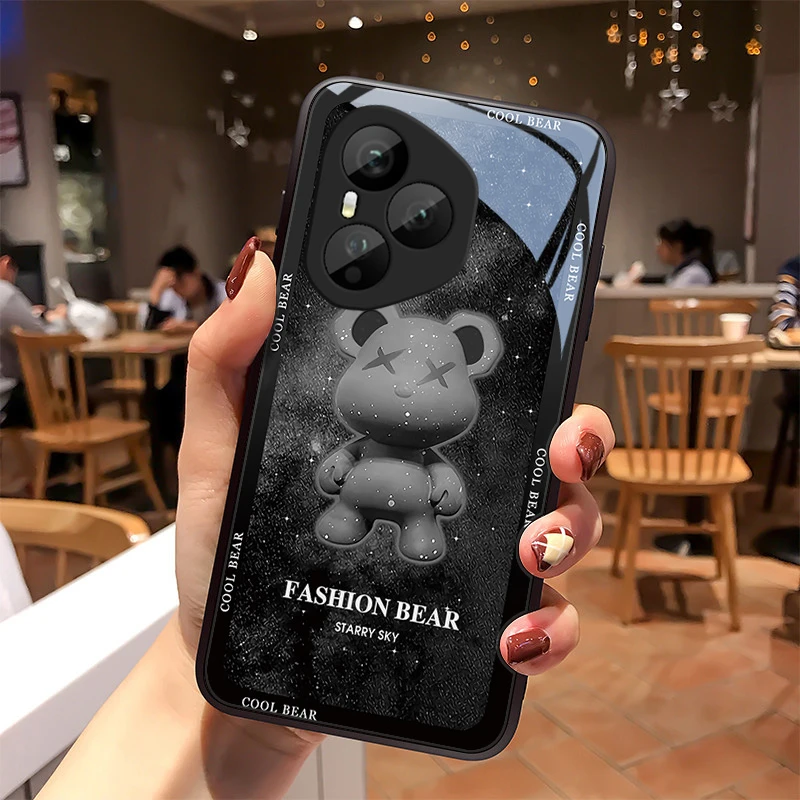 炫酷熊适用荣耀400Pro手机壳荣耀400玻璃壳壳高级感散热外壳创意