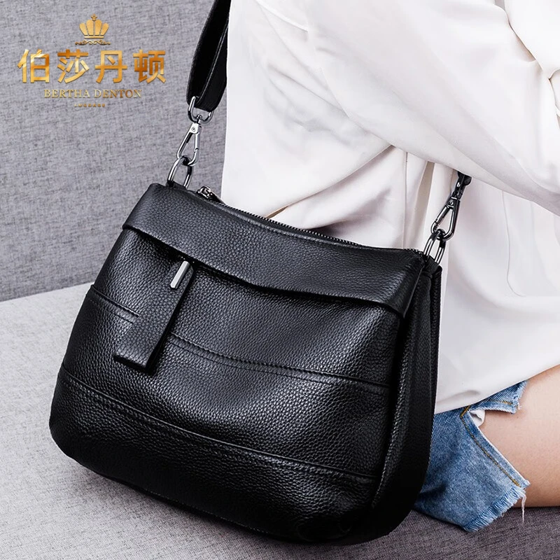 伯莎丹顿品牌轻奢单肩包包女包新款时尚百搭高端真皮女士斜挎包潮