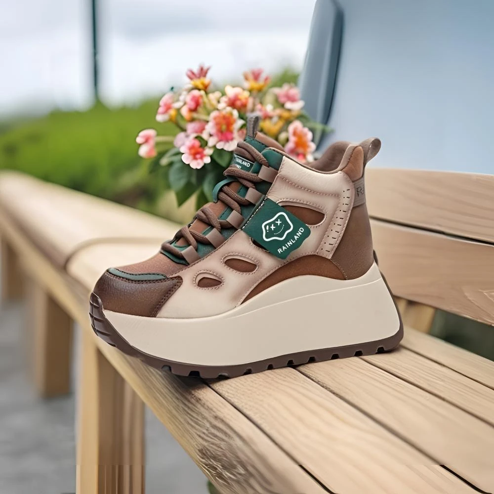 2025新款高帮鞋女款休闲时尚网红直播真皮单里真皮系带百搭加绒