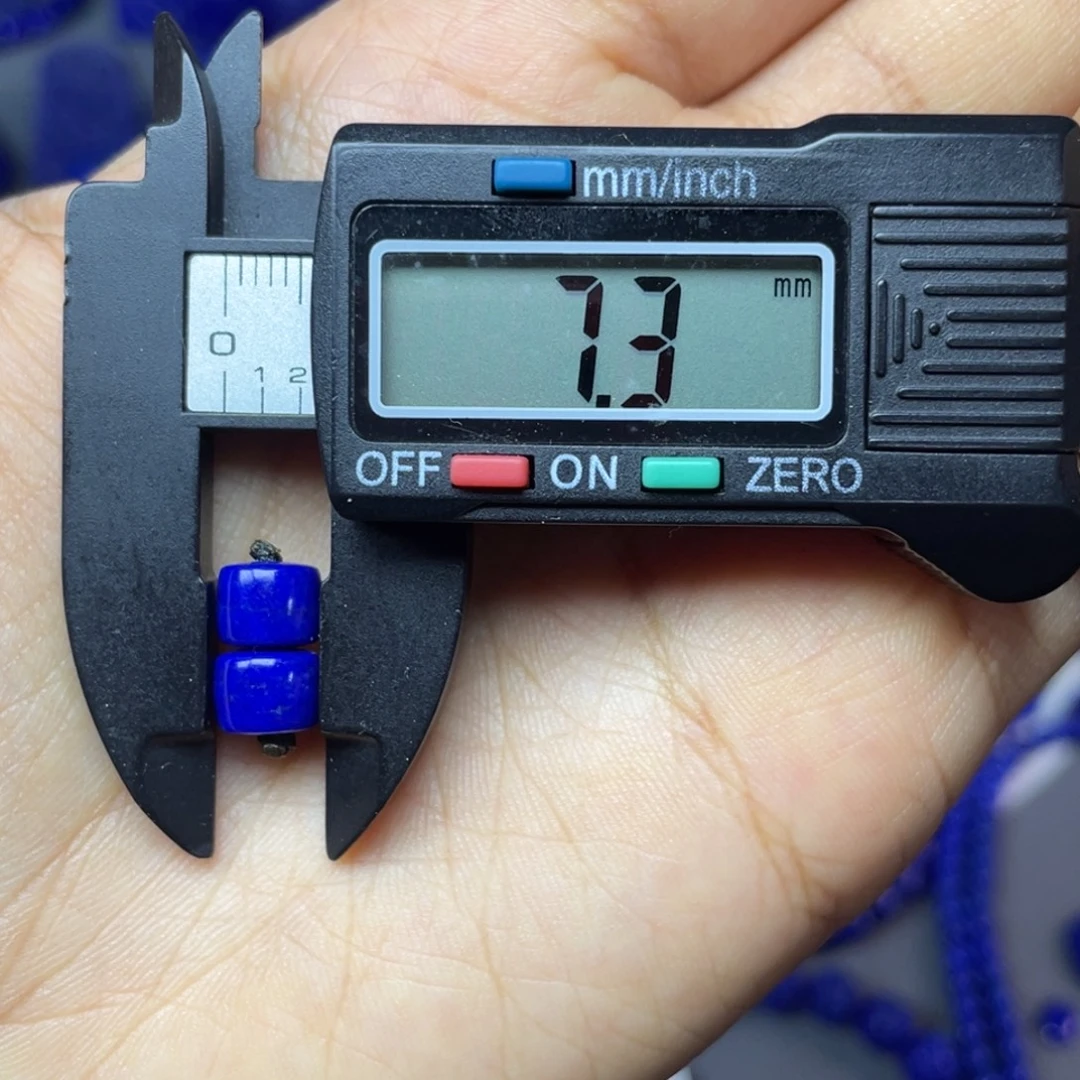 青金石未镶嵌7×5mm直切对珠配饰