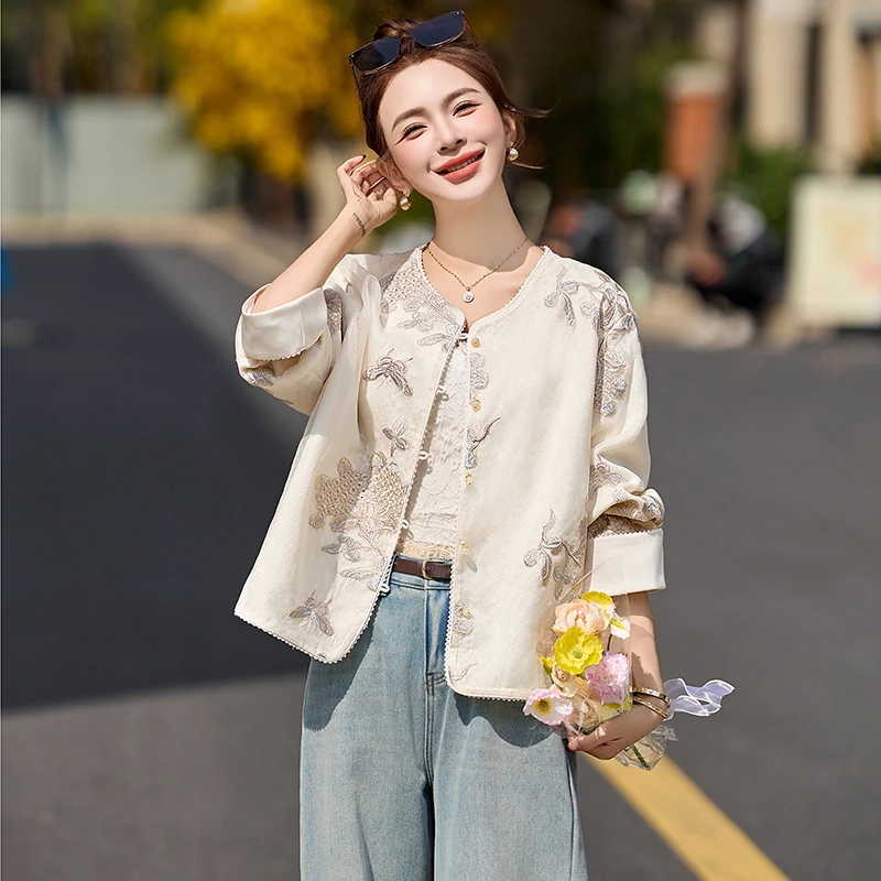 秋装洋气外套女款爆款2025新款春秋宽松百搭秋季新中式国风