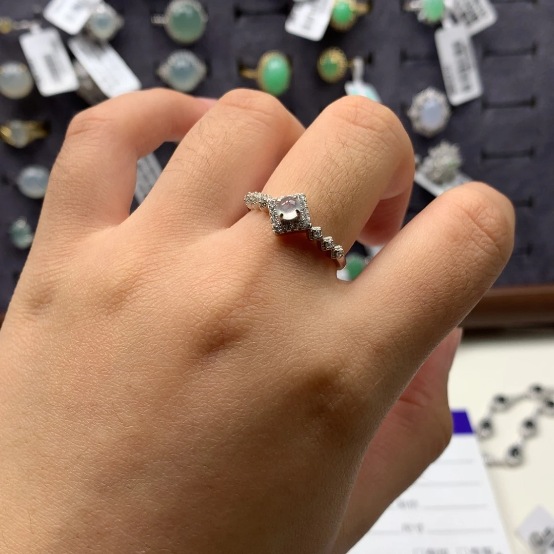 翡翠银S925镶嵌戒指戒指