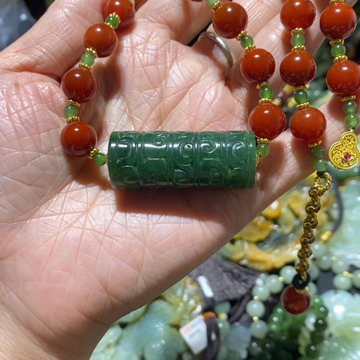 和田玉（碧玉）项链未镶嵌