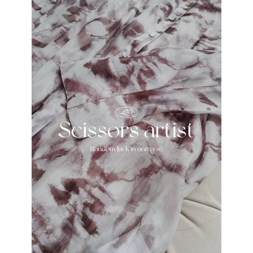 【Scissors artist】复古通透高端设计师走秀女装衬衫夏季水墨0010