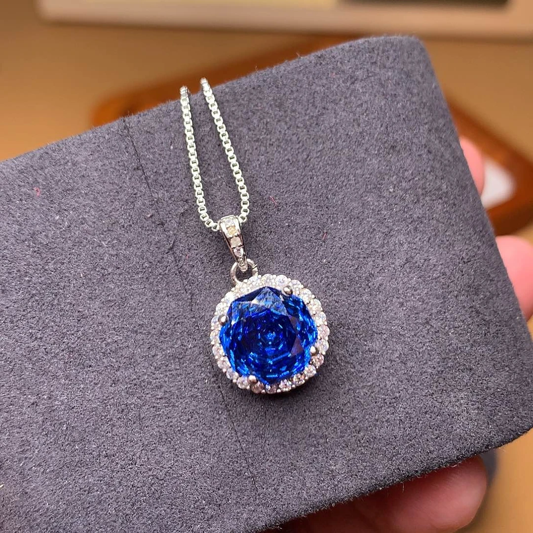 颈饰托帕石银S925镶嵌