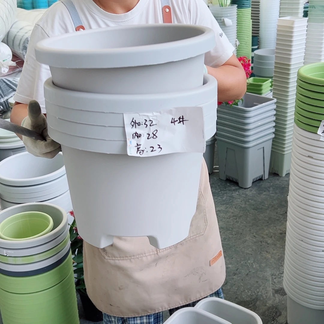 球根盆4#灰白色5个无托