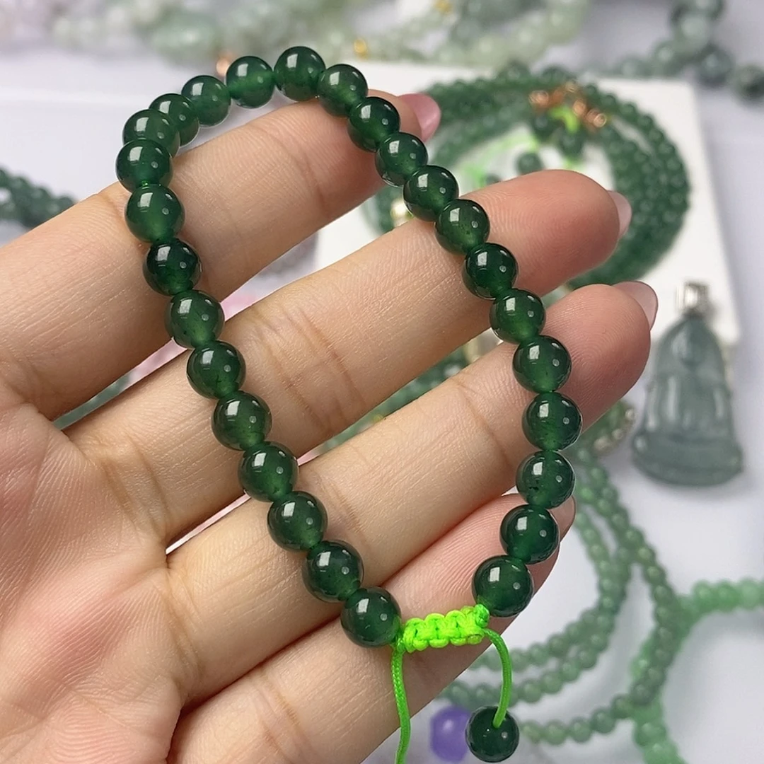 *****翡翠未镶嵌颈饰翡翠手串