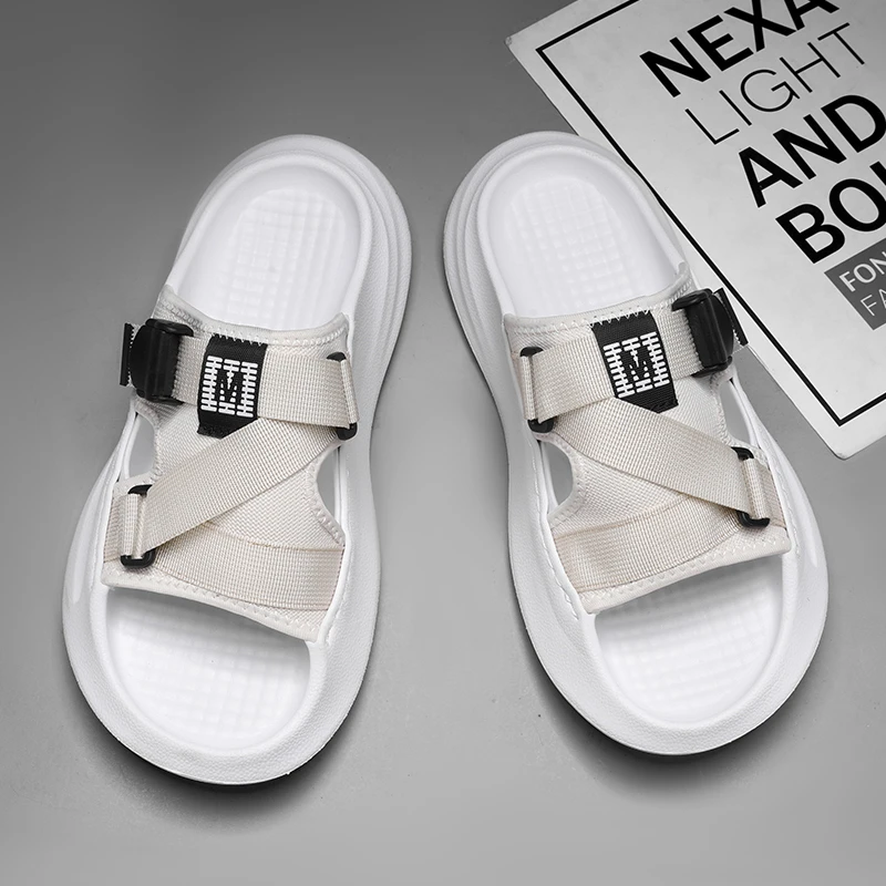 一字拖鞋男夏季潮流男士外穿新款厚底拖鞋防滑耐磨户外运动沙滩鞋