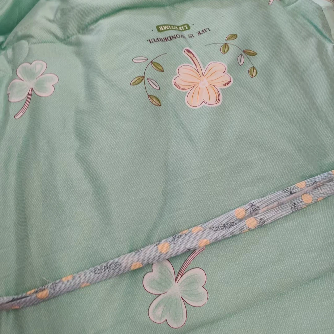 可水洗机洗夏季凉感被花边凉席被套印花水洗棉夏凉被