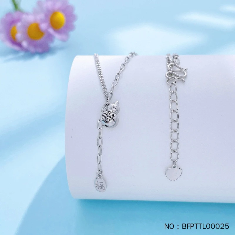 pt950铂金福字吸金葫芦套链百搭