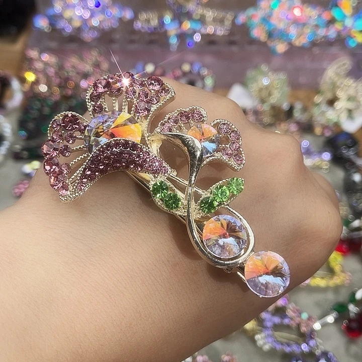 铁合金皮质粉色边夹