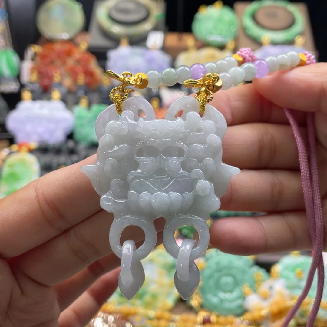 翡翠未镶嵌颈饰代编织