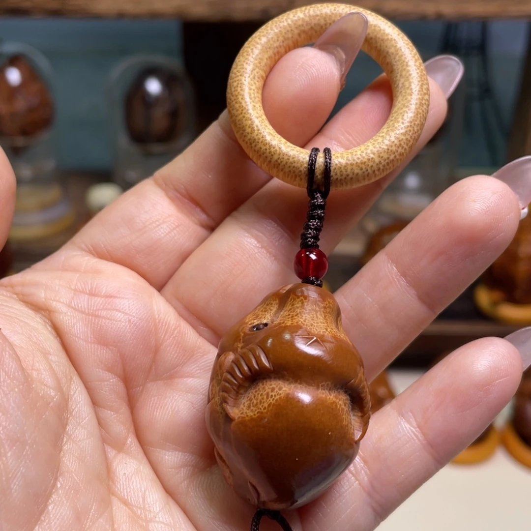 佛螺菩提吊坠竹环小母牛一套