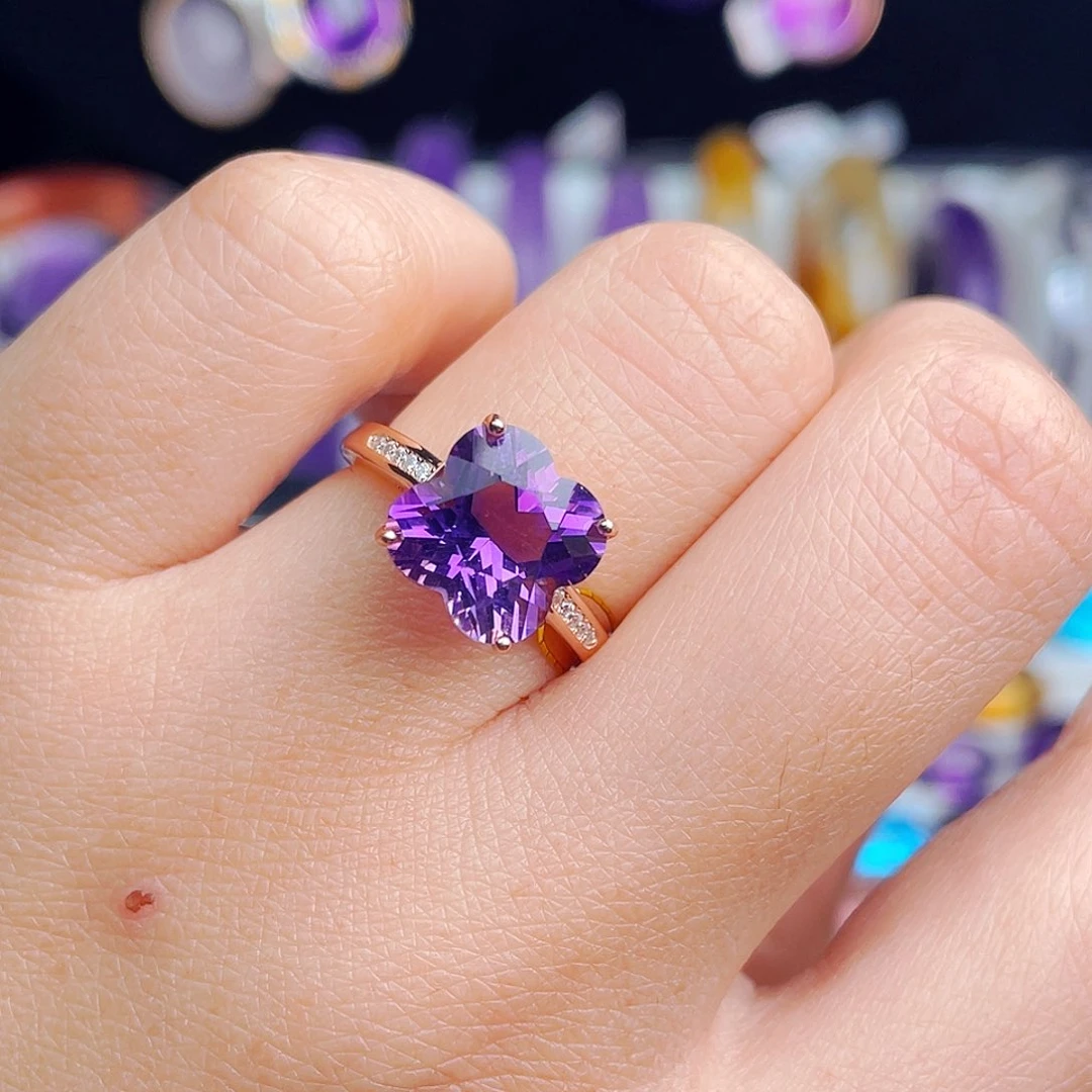 银S925镶嵌戒指紫晶