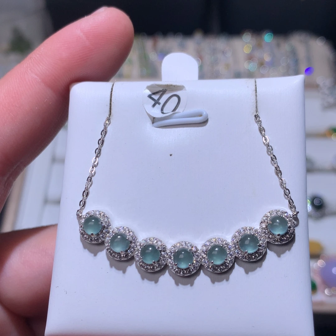 翡翠颈饰银S925镶嵌0024