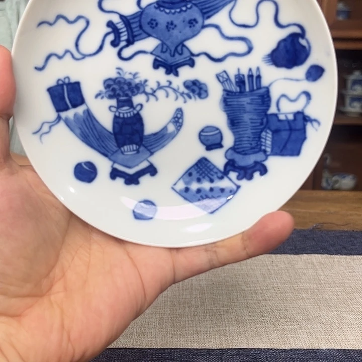 盘青花博古纹盘一块