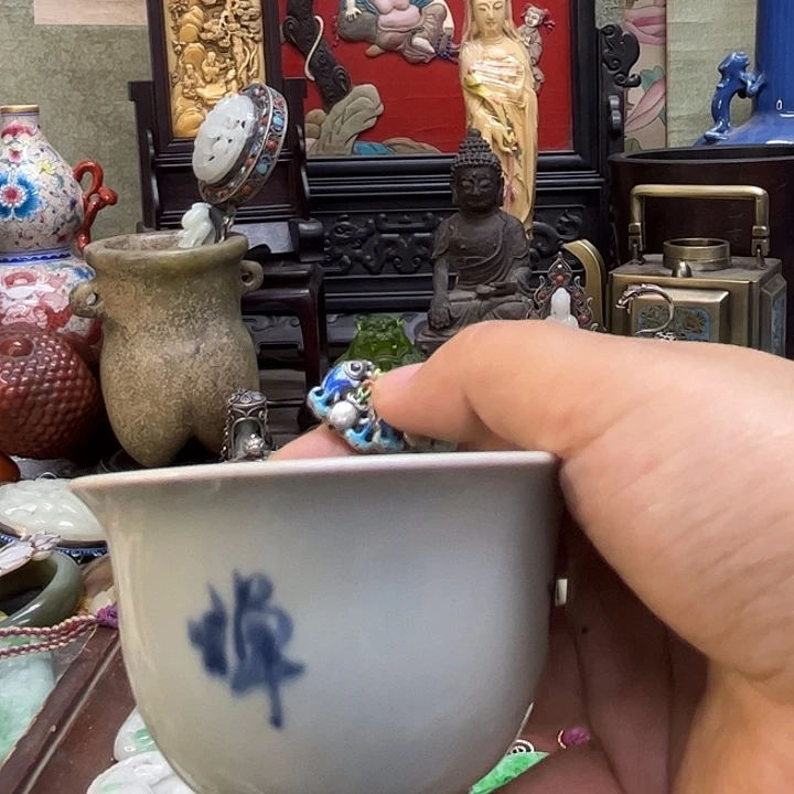 石***迷瓷片瓷杯、紫砂壶茶具