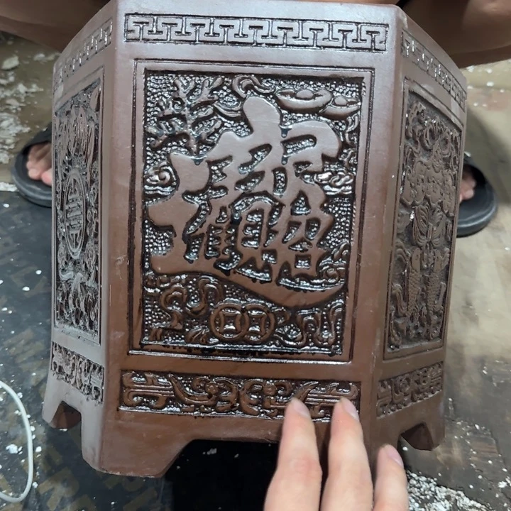 紫砂花盆口径25 23高度22