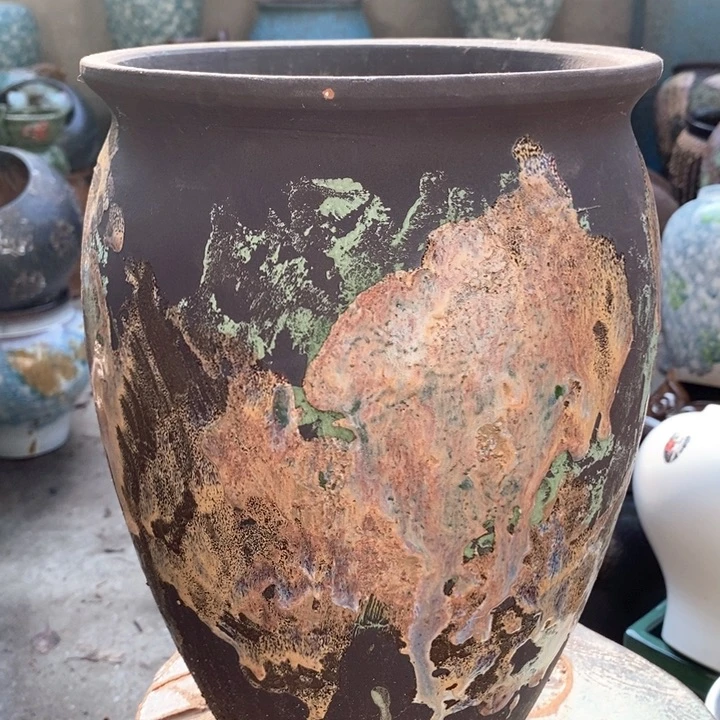 紫砂花盆高约30口约20