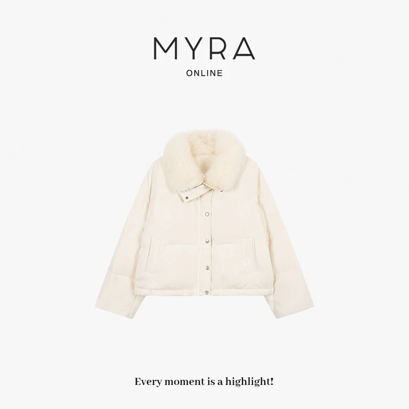 MYRA“柔境”羊绒毛领+90白鸭绒短款小个子羽绒服XM025313