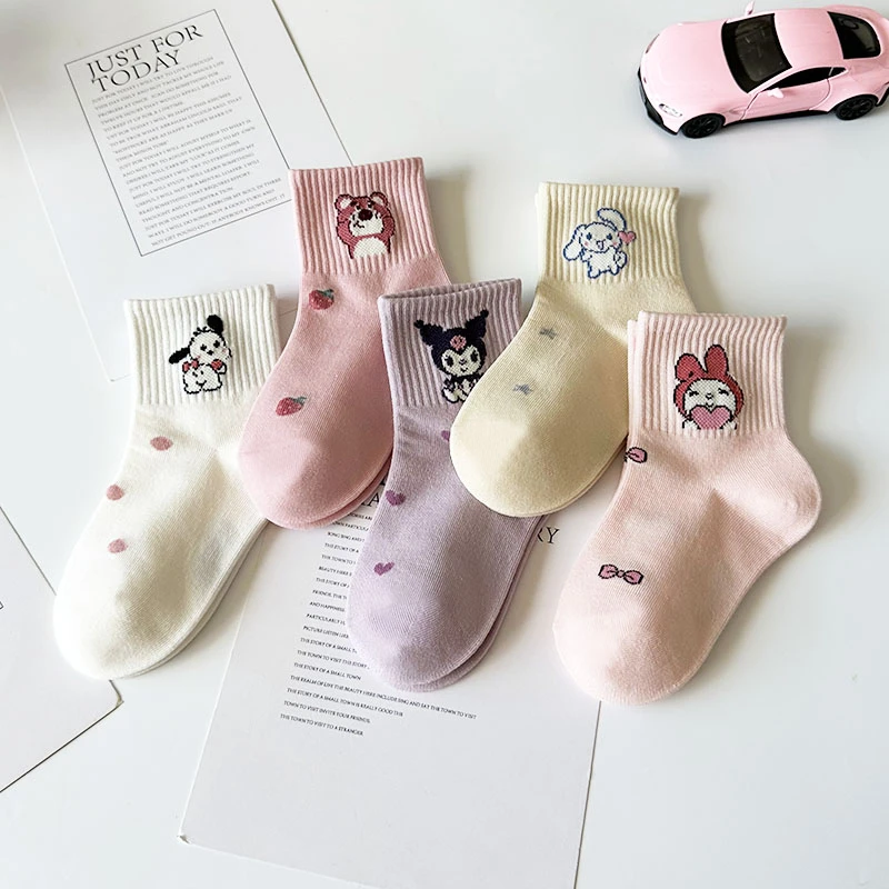 爱嘀嗒儿童袜子秋季精梳棉卡通甜清新美女童学生潮袜小童宝宝棉袜