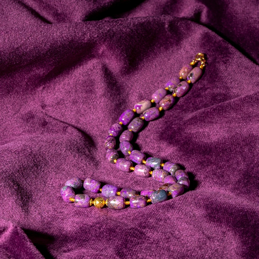 世间臻宝-执笔|18K金艳桃红舒俱来44cm项链/多样性发/P9902