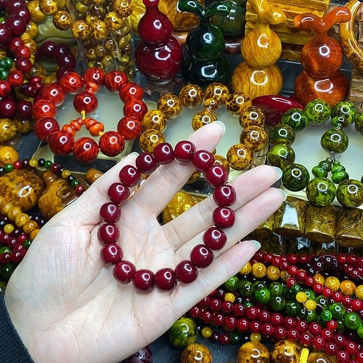 松木琥珀木文玩手串