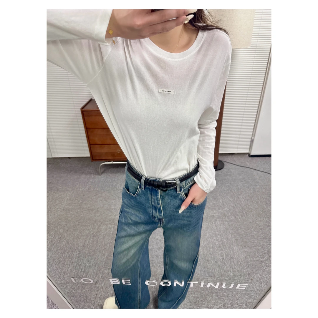 MICRO MORE  （大白）LOGO标长袖T恤