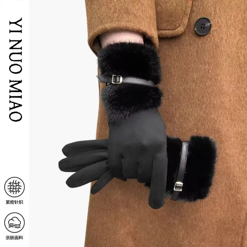 手套女秋冬季防寒保暖防冻手套百搭分指高颜值时尚网红爆款25637