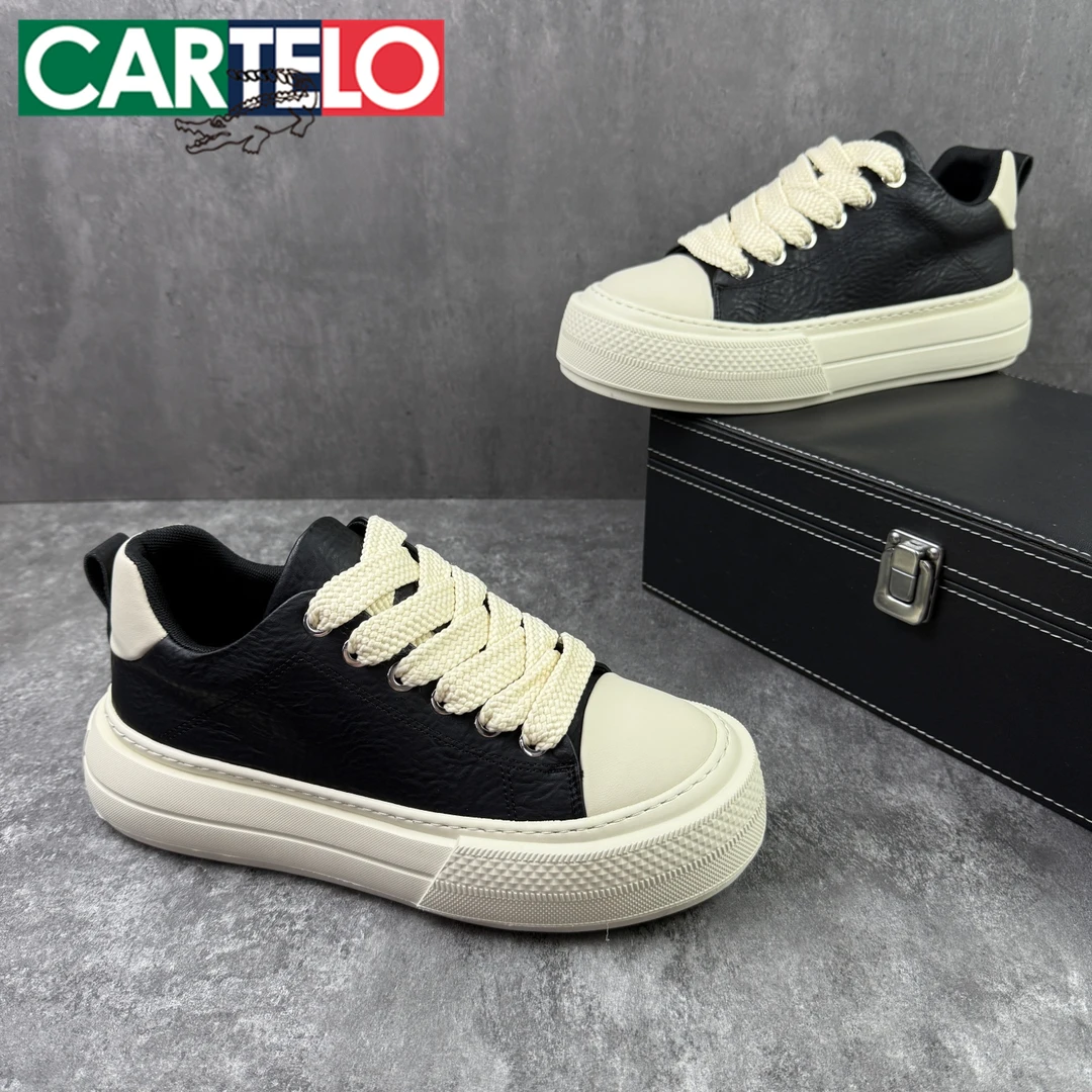 卡帝乐鳄鱼欧洲站男鞋时尚经典休闲板鞋简约百搭轻便增高厚底潮鞋