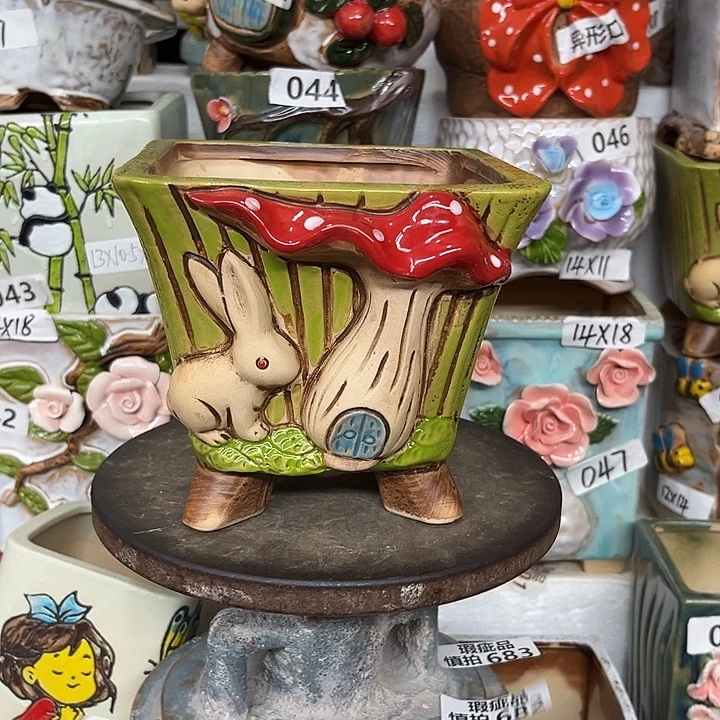紫砂花盆粗陶材质多肉花盆