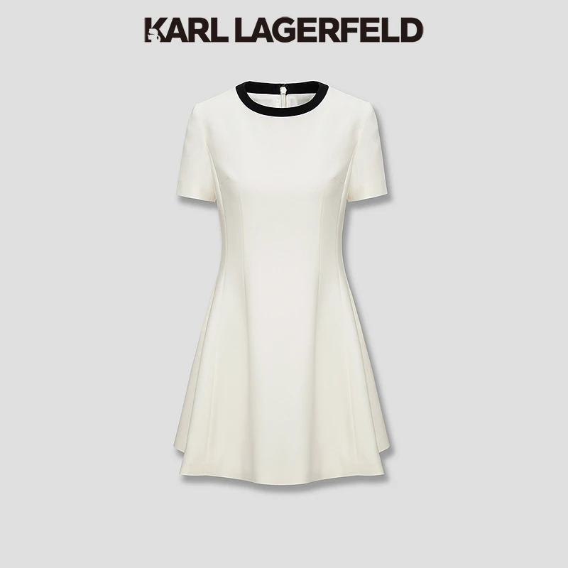 【官方】KARL LAGERFELD卡尔拉格斐2025夏季新款撞色连衣裙M22E1340