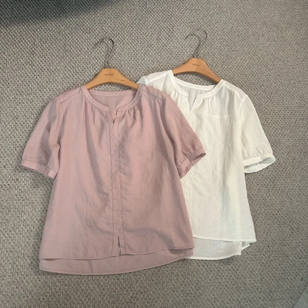 【墨涵精选】拼接韩版简约时尚减龄显瘦休闲衬衫27386