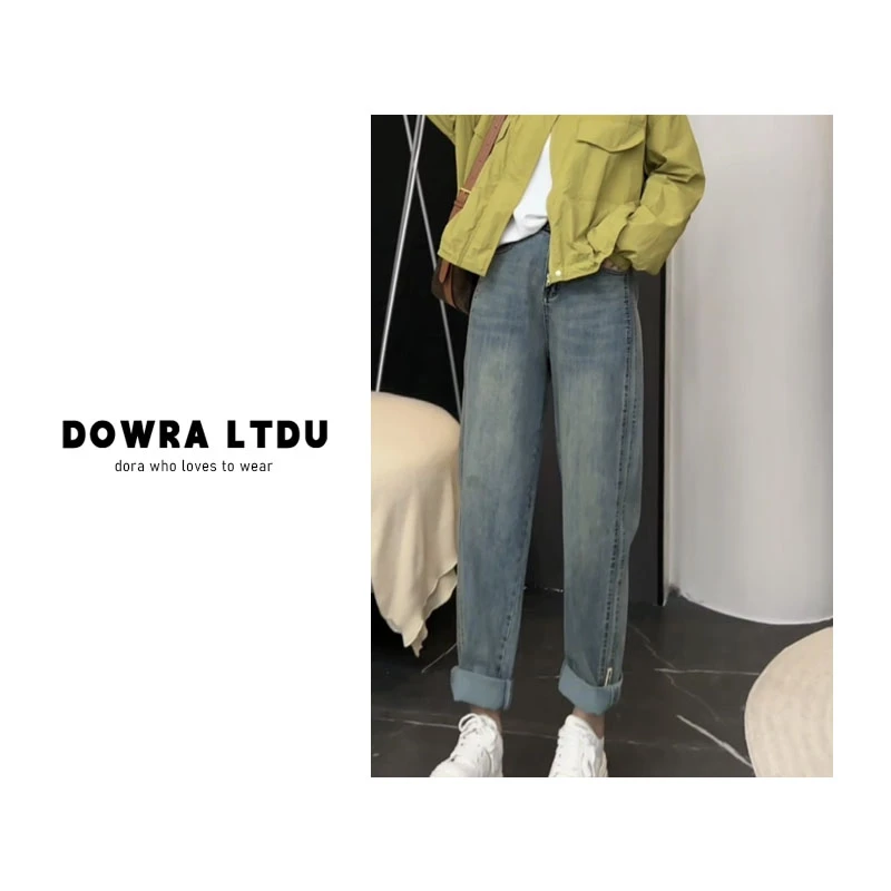 朵拉【】2025年春季新款设计款显瘦弯刀牛仔裤女JDX-887