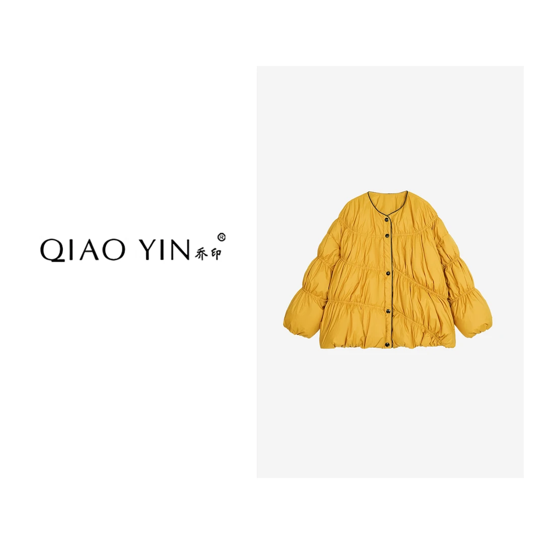 QIAO YIN"羽绒服“冬季女款休闲百搭短款宽松羽绒服QY29041