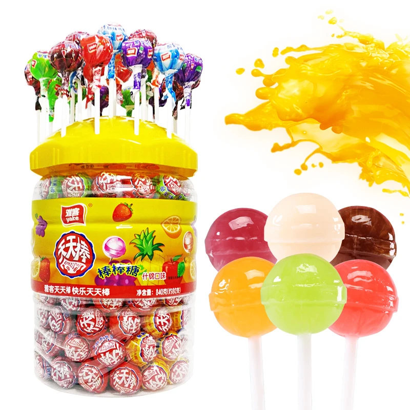 yake/雅客 浓缩什锦果味网红天天棒棒糖高颜值糖果840g约80支
