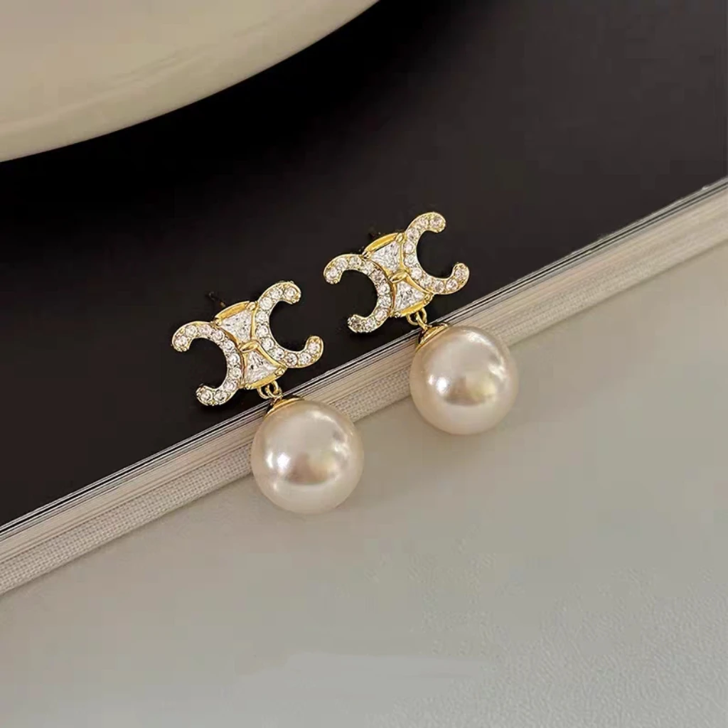 非金属合成锆石耳饰 铜合金耳饰【法式浪漫】华妆E14