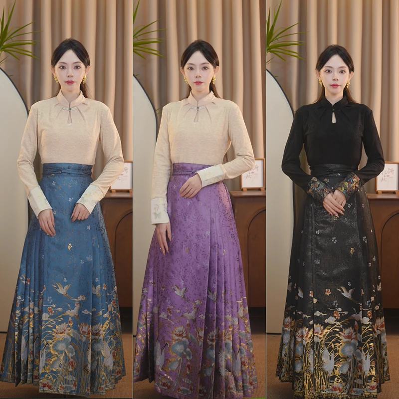 满池娇-【马面裙】衣研居 中国风秋冬款非遗文化织金仿妆花裙子M12