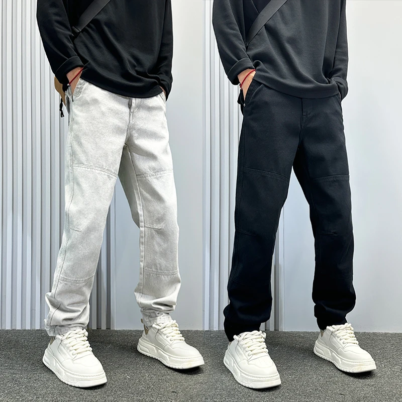 裤子男秋冬2025新款修身显瘦直筒休闲长裤高级感男士痞帅小脚裤子