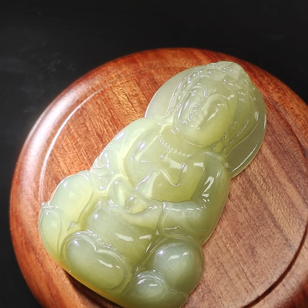 和田玉观音吊坠挂件玉佩礼物小众珠宝