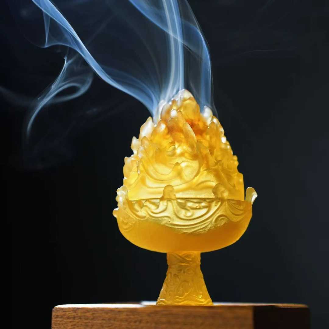 一脉香传【琉璃博山炉】非遗老师傅古法手工雕刻制作居家香薰器具