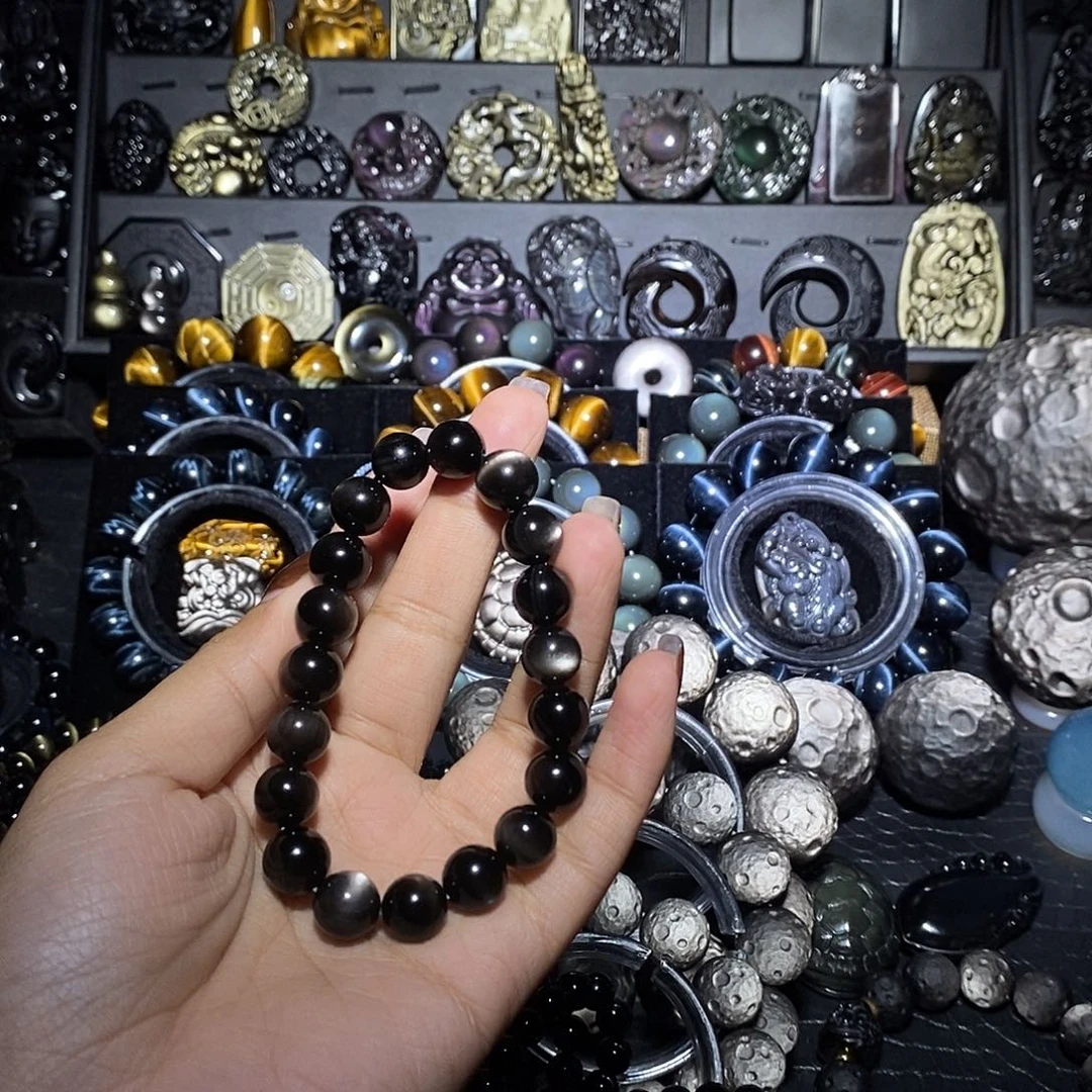 以***天黑曜岩未镶嵌手链