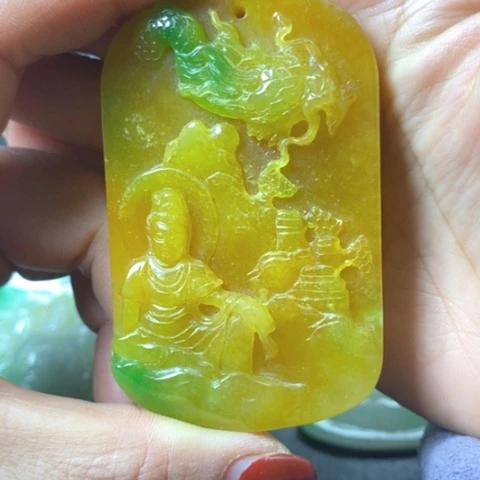 白玉菩提吊坠摆件