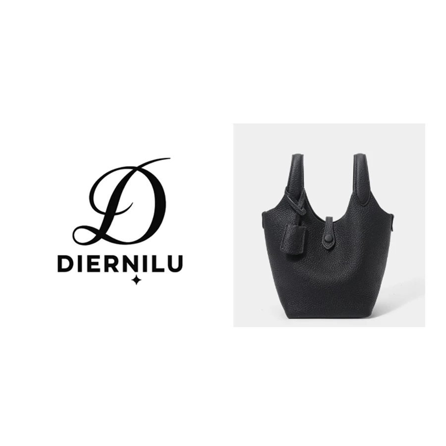 【晚晚真皮高定】头层牛皮小众款时尚百搭手提斜跨菜篮子H0033黑色