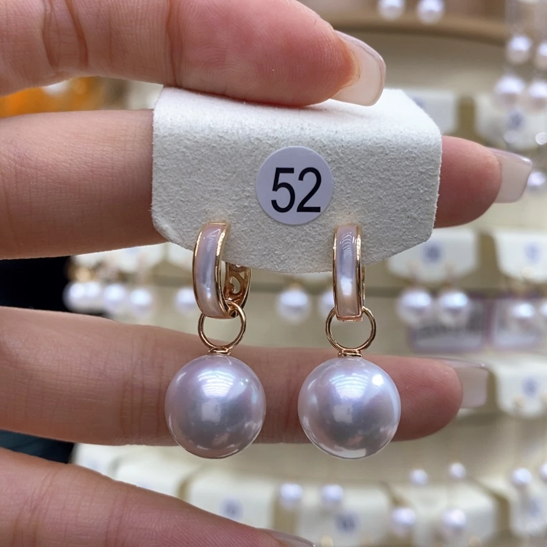 淡水珍珠耳饰银S925镶嵌
